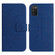 Samsung Galaxy A03S 166mm Skin Feel Sun Flower Pattern Flip Leather Phone Case with Lanyard - Dark Blue