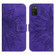 Samsung Galaxy A03S 165.85mm Skin Feel Sun Flower Pattern Flip Leather Phone Case with Lanyard - Dark Purple