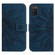 Samsung Galaxy A03S 166mm Skin Feel Sun Flower Pattern Flip Leather Phone Case with Lanyard - Inky Blue