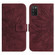 Samsung Galaxy A03S 165.85mm Skin Feel Sun Flower Pattern Flip Leather Phone Case with Lanyard - Wine Red