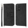 Samsung Galaxy A03s 165.8 Skin-feel Flowers Embossed Wallet Leather Phone Case - Black