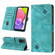 Samsung Galaxy A03s 166.6mm Skin-feel Embossed Leather Phone Case - Green