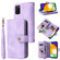 Samsung Galaxy A03s EU Version Multifunctional Card Slot Zipper Wallet Leather Phone Case - Purple