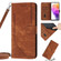 Samsung Galaxy A03s 164mm Skin Feel Stripe Pattern Leather Phone Case with Lanyard - Brown