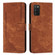 Samsung Galaxy A03s 164mm Skin Feel Stripe Pattern Leather Phone Case with Lanyard - Brown
