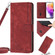 Samsung Galaxy A03s 166mm Skin Feel Stripe Pattern Leather Phone Case with Lanyard - Red