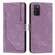 Samsung Galaxy A03s 166mm Skin Feel Stripe Pattern Leather Phone Case with Lanyard - Purple