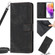 Samsung Galaxy A03s 166mm Skin Feel Stripe Pattern Leather Phone Case with Lanyard - Black