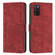 Samsung Galaxy A03s 164mm Skin Feel Stripe Pattern Leather Phone Case with Lanyard - Red