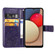 Samsung Galaxy A03s 164mm Four-leaf Clasp Embossed Leather Case with Lanyard & Card Slot & Wallet & Holder - Purple
