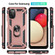 Samsung Galaxy A03s 164mm Version Shockproof TPU + PC Protective Case with 360 Degree Rotating Holder - Rose Gold