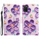Samsung Galaxy A03s Colored Drawing Leather Phone Case - Purple Flower