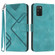 Samsung Galaxy A03s 166mm Line Pattern Skin Feel Leather Phone Case - Light Blue