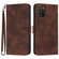 Samsung Galaxy A03s 166mm Line Pattern Skin Feel Leather Phone Case - Coffee