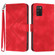 Samsung Galaxy A03s 166mm Line Pattern Skin Feel Leather Phone Case - Red