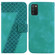 Samsung Galaxy A03s EU Edition 166.5mm 7-shaped Embossed Leather Phone Case - Green