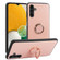 Samsung Galaxy A13 5G Litchi Texture Magnetic Phone Case with Ring Holder - Pink