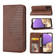 Samsung Galaxy A13 4G / 5G Cubic Grid Calf Texture Magnetic Closure Leather Phone Case - Brown