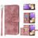 Samsung Galaxy A13 4G / 5G Skin-feel Flowers Embossed Wallet Leather Phone Case - Pink