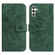 Samsung Galaxy A13 5G Skin Feel Sun Flower Pattern Flip Leather Phone Case with Lanyard - Green