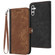 Samsung Galaxy A13 5G Side Buckle Double Fold Hand Strap Leather Phone Case - Brown