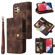 Samsung Galaxy A13 5G / 4G Multifunctional Card Slot Zipper Wallet Leather Phone Case - Brown