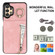 Samsung Galaxy A13 4G / 5G Retro Ring and Zipper RFID Card Slot Phone Case - Pink