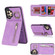 Samsung Galaxy A13 4G / 5G Retro Ring and Zipper RFID Card Slot Phone Case - Purple