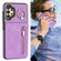Samsung Galaxy A13 4G / 5G Retro Ring and Zipper RFID Card Slot Phone Case - Purple