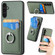 Samsung Galaxy A13 5G Carbon Fiber Card Wallet Ring Holder Phone Case - Green