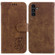 Samsung Galaxy A13 5G Little Tiger Embossed Leather Phone Case - Brown