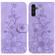 Samsung Galaxy A13 5G Lily Embossed Leather Phone Case - Purple