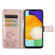 Samsung Galaxy A13 5G Four-leaf Clasp Embossed Leather Phone Case with Lanyard & Card Slot & Wallet & Bracket Function - Rose Gold