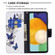 Samsung Galaxy A13 5G Colored Drawing Pattern Horizontal Flip Phone Leather Case with Holder & Card Slots & Wallet - Blue Butterflies