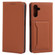 Samsung Galaxy A13 5G / A04s Strong Magnetism Liquid Feel Horizontal Flip Leather Phone Case with Holder & Card Slots & Wallet - Brown