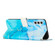 Samsung Galaxy A13 5G Crossbody Painted Marble Pattern Leather Phone Case - Blue Green
