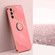 Samsung Galaxy A13 5G XINLI Straight Edge 6D Electroplate TPU Phone Case with Ring Holder - Hawthorn Red