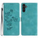 Samsung Galaxy A13 5G Flower Butterfly Embossing Pattern Leather Phone Case - Sky Blue