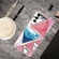Samsung Galaxy A13 5G Abstract Marble Pattern TPU Phone Protective Case - Blue Red Triangle