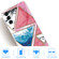 Samsung Galaxy A13 5G Abstract Marble Pattern TPU Phone Protective Case - Blue Red Triangle