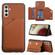 Samsung Galaxy A13 5G Skin Feel PU + TPU + PC Back Cover Shockproof Phone Case with Card Slots & Holder & Photo Frame - Brown