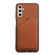 Samsung Galaxy A13 5G Skin Feel PU + TPU + PC Back Cover Shockproof Phone Case with Card Slots & Holder & Photo Frame - Brown