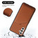 Samsung Galaxy A13 5G Skin Feel PU + TPU + PC Back Cover Shockproof Phone Case with Card Slots & Holder & Photo Frame - Brown