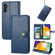 Samsung Galaxy A13 5G Solid Color Leather Buckle Phone Case - Blue