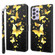 Samsung Galaxy A04S / A13 / A13 5G 3D Painting Pattern TPU + PU Phone Case - Gold Butterfly