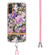 Samsung Galaxy A13 5G Flowers Series TPU Phone Case with Lanyard - Purple Peony