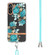 Samsung Galaxy A13 5G Flowers Series TPU Phone Case with Lanyard - Blue Rose