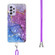 Samsung Galaxy A13 4G / 5G 2.0mm Airbag Shockproof TPU Phone Case with Lanyard - Blue Purple Marble