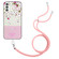 Samsung Galaxy A13 5G Bronzing Butterfly Flower TPU Phone Case with Lanyard - Peach Blossoms