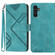 Samsung Galaxy A13 5G Line Pattern Skin Feel Leather Phone Case - Light Blue